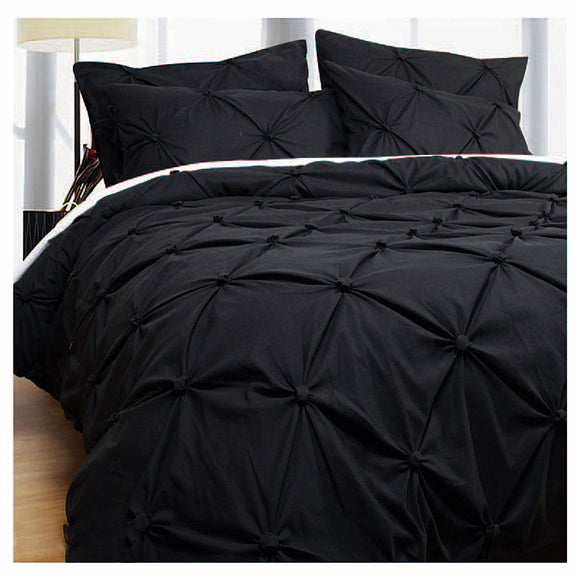 NNEDSZ Bloomington Puffy Quilt Cover Set Black QUEEN