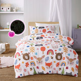 NNEDSZ Glow in the Dark Rainbow Forest Quilt Cover Set Single