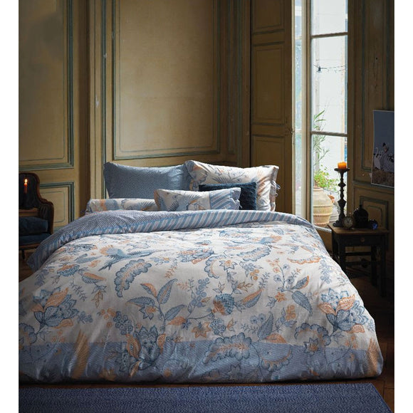 NNEDSZ Studio Royal Birds Blue 100% Cotton Quilt Cover Set Queen