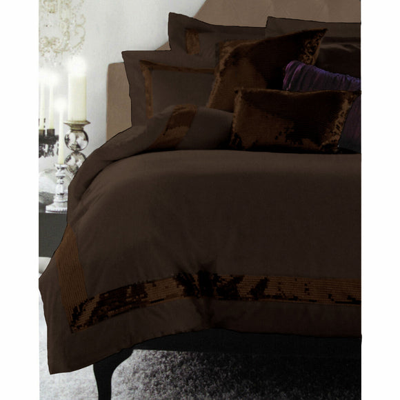 NNEDSZ Accessorize Sequins Chocolate Quilt Cover Set Queen
