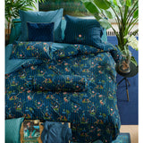 NNEDSZ Studio Singerie Dark Blue Cotton Quilt Cover Set Queen
