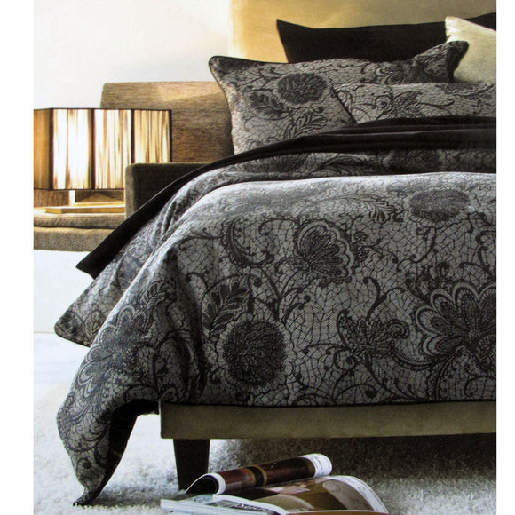 NNEDSZ Accessorize Trudie Black Jacquard Quilt Cover Set Single