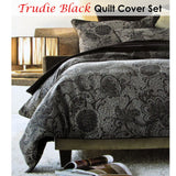 NNEDSZ Accessorize Trudie Black Jacquard Quilt Cover Set Single