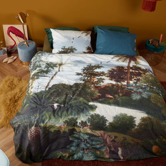 NNEDSZ Bedding House Voyage Green Cotton Quilt Cover Set King