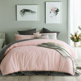NNEDSZ Accessorize Waffle Blush Cotton Quilt Cover Set King