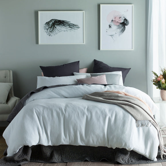NNEDSZ Accessorize Waffle White Cotton Quilt Cover Set Queen
