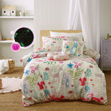 NNEDSZ Glow in the Dark Woodland Park Quilt Cover Set Single