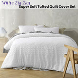 NNEDSZ Big Sleep White Zig Zag Super Soft Tufted Quilt Cover Set King