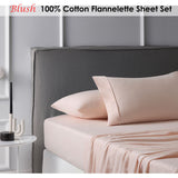 NNEDSZ Accessorize Cotton Flannelette Sheet Set Blush Queen