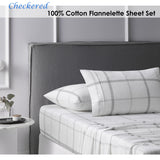 NNEDSZ Accessorize Cotton Flannelette Sheet Set Checkered Single