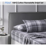 NNEDSZ Accessorize Cotton Flannelette Sheet Set Plaid Single