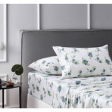NNEDSZ Accessorize Cotton Flannelette Sheet Set Rose Light Blue Double