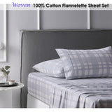 NNEDSZ Accessorize Cotton Flannelette Sheet Set Woven Single