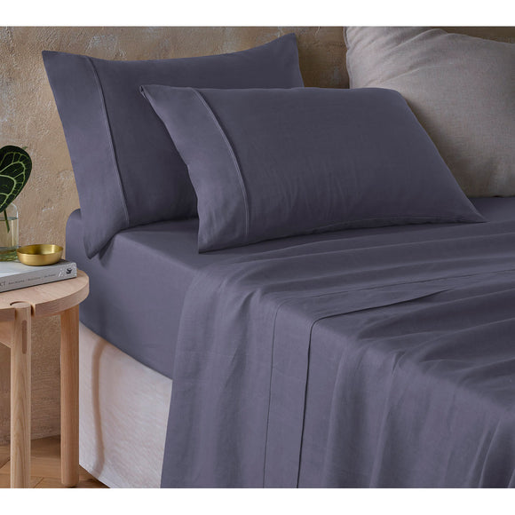 NNEDSZ Vintage Design Homewares Grisaille Hemp Sheet Set Queen
