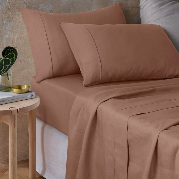 NNEDSZ Vintage Design Homewares Hazelnut 100% Hemp Sheet Set Queen