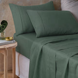 NNEDSZ Vintage Design Homewares Sea Green 100% Hemp Sheet Set King