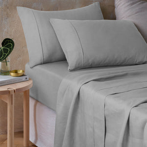 NNEDSZ Vintage Design Homewares Silver 100% Hemp Sheet Set King