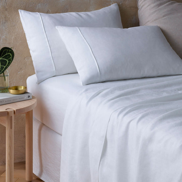 NNEDSZ Vintage Design Homewares White Hemp Sheet Set Queen