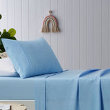 NNEDSZ Blue Plain Dyed Microfibre Sheet Set King Single