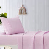 NNEDSZ Pink Plain Dyed Microfibre Sheet Set King Single