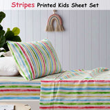 NNEDSZ Multi Stripes Printed Microfibre Sheet Set Double