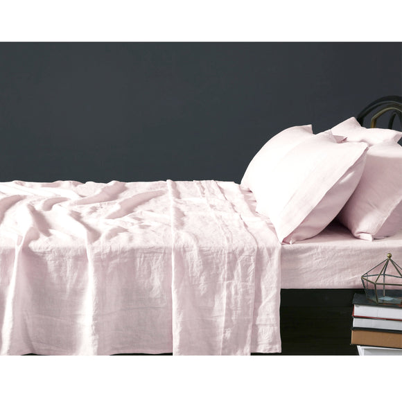NNEDSZ Vintage Design Homewares 100% Linen Blush Sheet Set KING