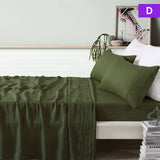NNEDSZ Vintage Design Homewares 100% Linen Olive Sheet Set Double