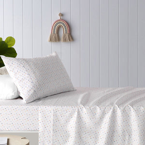 NNEDSZ Polka Multi Printed Microfibre Sheet Set Double