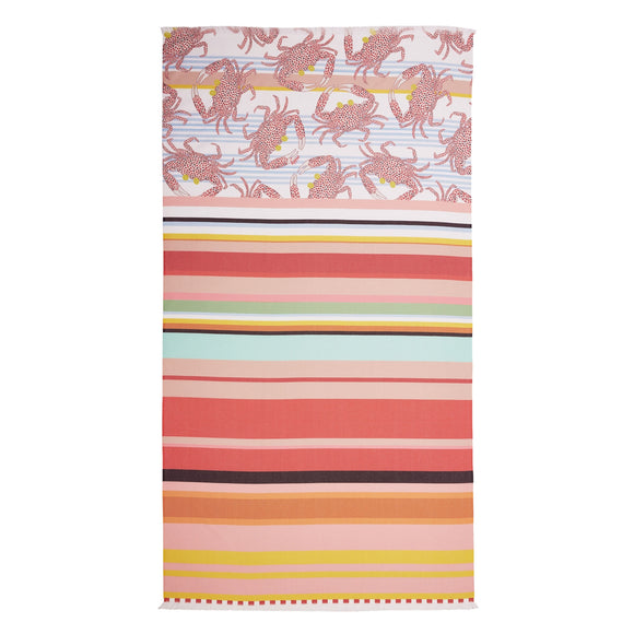 NNEDSZ Oilily Cotton Digital Print Large Towel Crazy Crabs