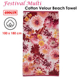 NNEDSZ Bedding House Festival Multi Cotton Velour Beach Towel
