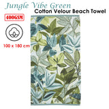NNEDSZ Bedding House Jungle Vibe Green Cotton Velour Beach Towel