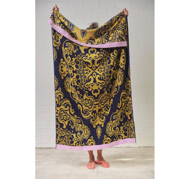 NNEDSZ Bedding House Mahana Multi Cotton Velour Beach Towel