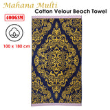 NNEDSZ Bedding House Mahana Multi Cotton Velour Beach Towel
