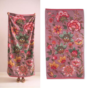 NNEDSZ Studio Sunny Side Up Pink Cotton Beach Towel 100cm x 180cm