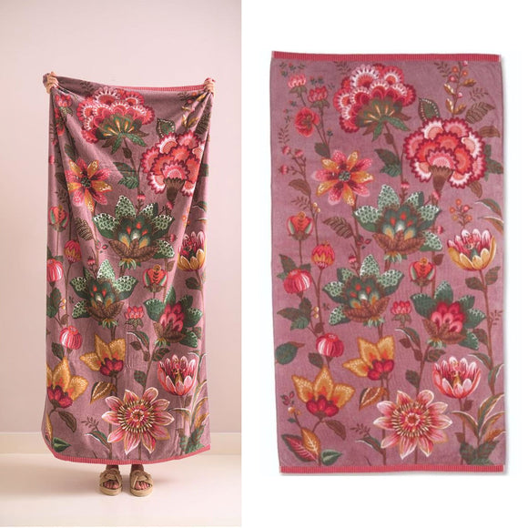 NNEDSZ Studio Sunny Side Up Pink Cotton Beach Towel 100cm x 180cm
