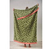 NNEDSZ Bedding House Wildcat Green Cotton Velour Beach Towel