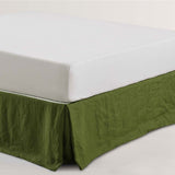 NNEDSZ Vintage Design Homewares Olive French Linen Valance Queen