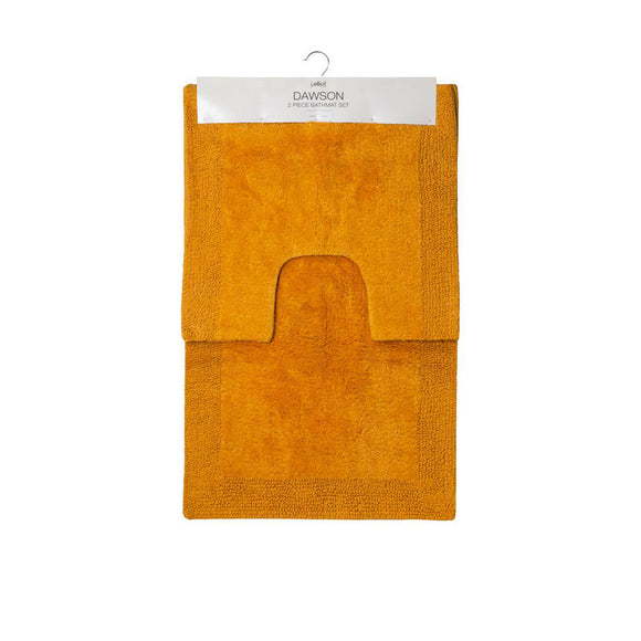NNEDSZ Home Home 2000GSM 2 Pce Dawson 100% Cotton Bath Mat Set Mustard