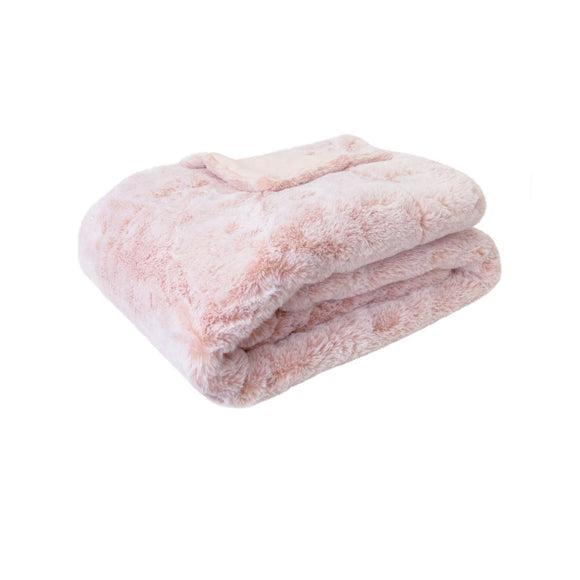 NNEDSZ Home Archie Soft Pink Faux Fur Throw Rug 130 x 160cm