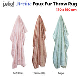 NNEDSZ Home Archie Terracotta Faux Fur Throw Rug 130 x 160cm