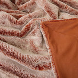 NNEDSZ Home Archie Terracotta Faux Fur Throw Rug 130 x 160cm