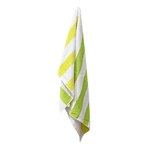 NNEDSZ Home 400GSM Premium Cotton Reversible Striped Beach Towel 76 x 152 cm Lime Green
