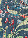 NNEDSZ Blue Peacock Kantha/ Bedspread/ Coverlet