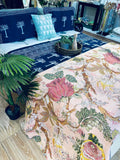 NNEDSZ Cotton Kantha Quilt/Bedspread/Coverlet/Throw - Pastel Floral Hand stitched Kantha Quilt
