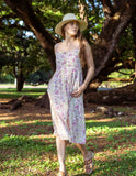 NNEDSZ Cotton Dress - Inayat Floral Strappy Fitted Dress (Hand block print)