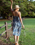 NNEDSZ Cotton Midi Dress - Inayat Indigo Strappy Fitted Midi dress (Hand block print)