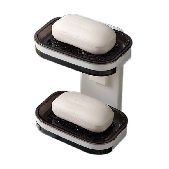 NNEDSZ Portable Soap Holder Wall Storage Rack Organizer Bathroom Accessories Double Layer Holder