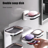NNEDSZ Portable Soap Holder Wall Storage Rack Organizer Bathroom Accessories Double Layer Holder