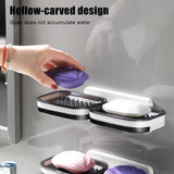 NNEDSZ Portable Soap Holder Wall Storage Rack Organizer Bathroom Accessories Double Layer Holder