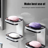 NNEDSZ Portable Soap Holder Wall Storage Rack Organizer Bathroom Accessories Double Layer Holder